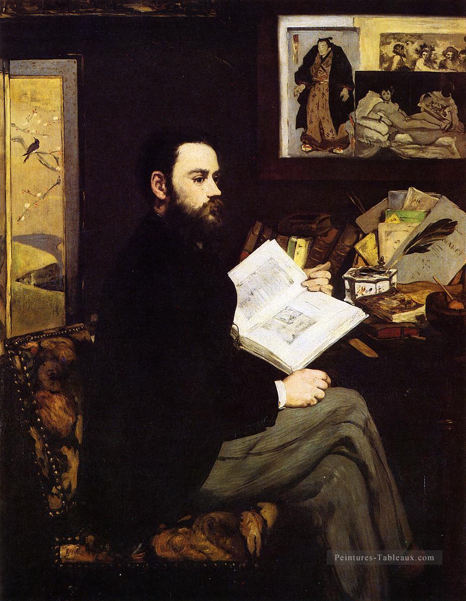 Portrait d’Émile Zola réalisme impressionnisme Édouard Manet Peintures à l'huile